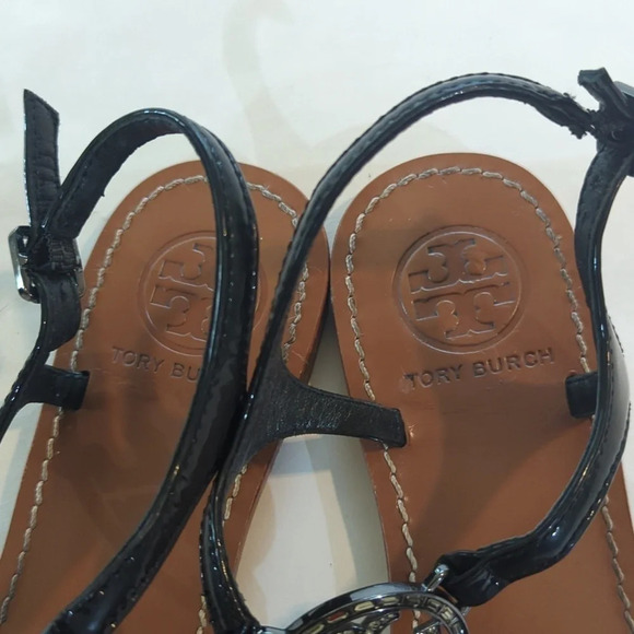 Tory Burch Miller rhinestone logo sandal summer flats - Picture 6 of 11